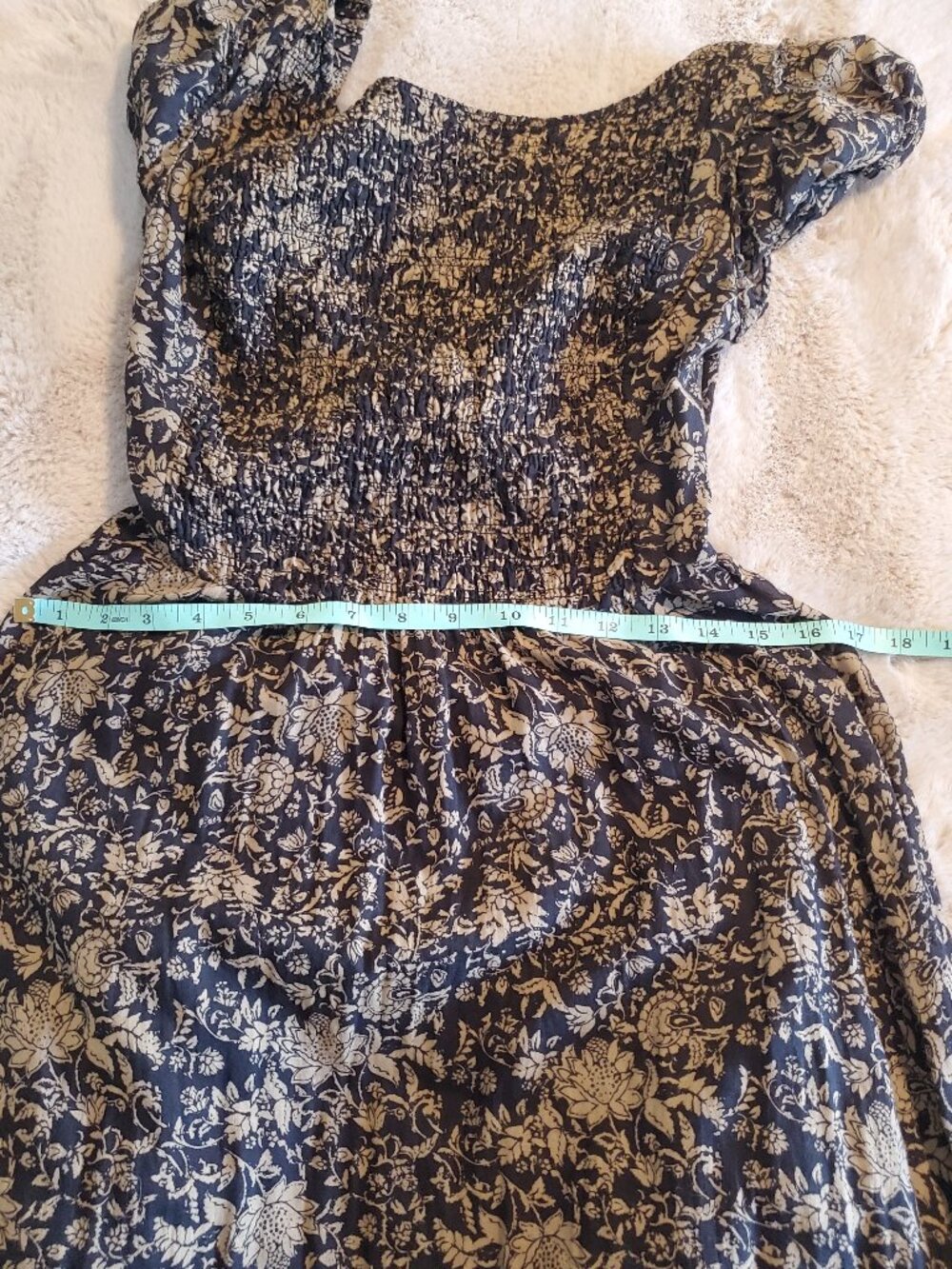 Free People Black Brown Floral Maxi Dress Boho Off Shoulder Open Back Cotton - Picture 12 of 16